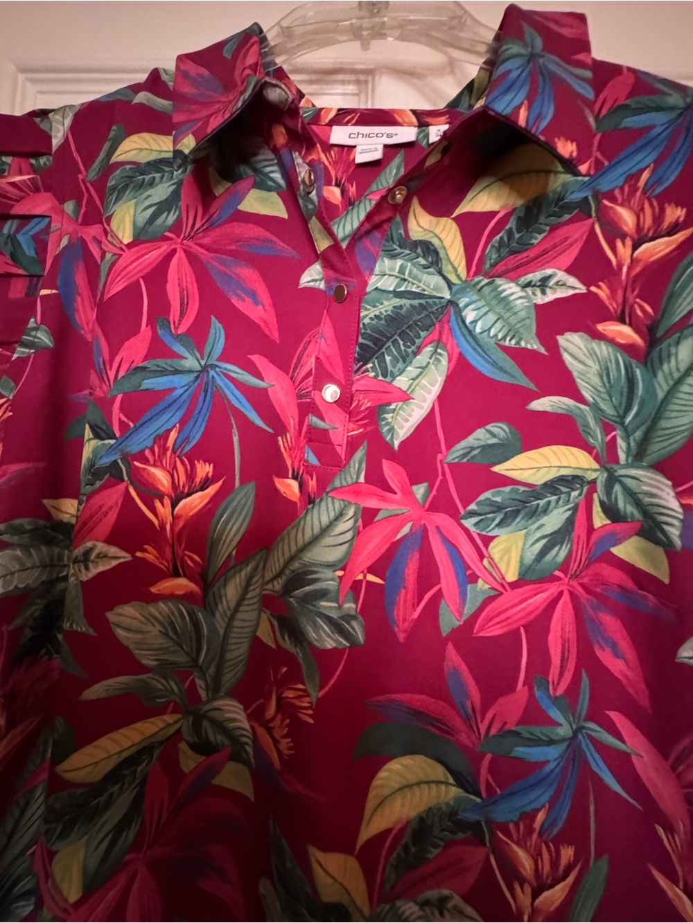 Chico's Tropical Leaf Print Dress size XL or Chico’s size 3. New without tag. - Picture 5 of 6